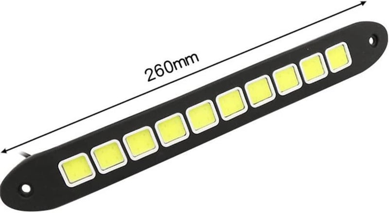 YSY 2Pcs Flexible Car LED Daytime Running Light Strip High Power COB DRL Fog Lights Driving Lamp Waterproof White 12V (Style 1) - Image 2
